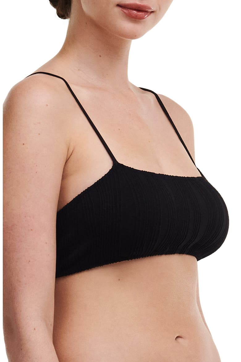 Jacquard Bikini Top, Alternate, color, BLACK