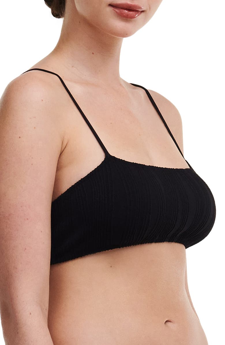 CHANTELLE PULP Jacquard Bikini Top, Alternate, color, Black