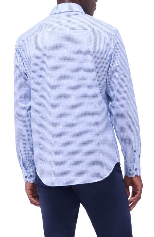 Bugatchi Jules Ooohcotton® Dot Print Button-up Shirt In Air Blue