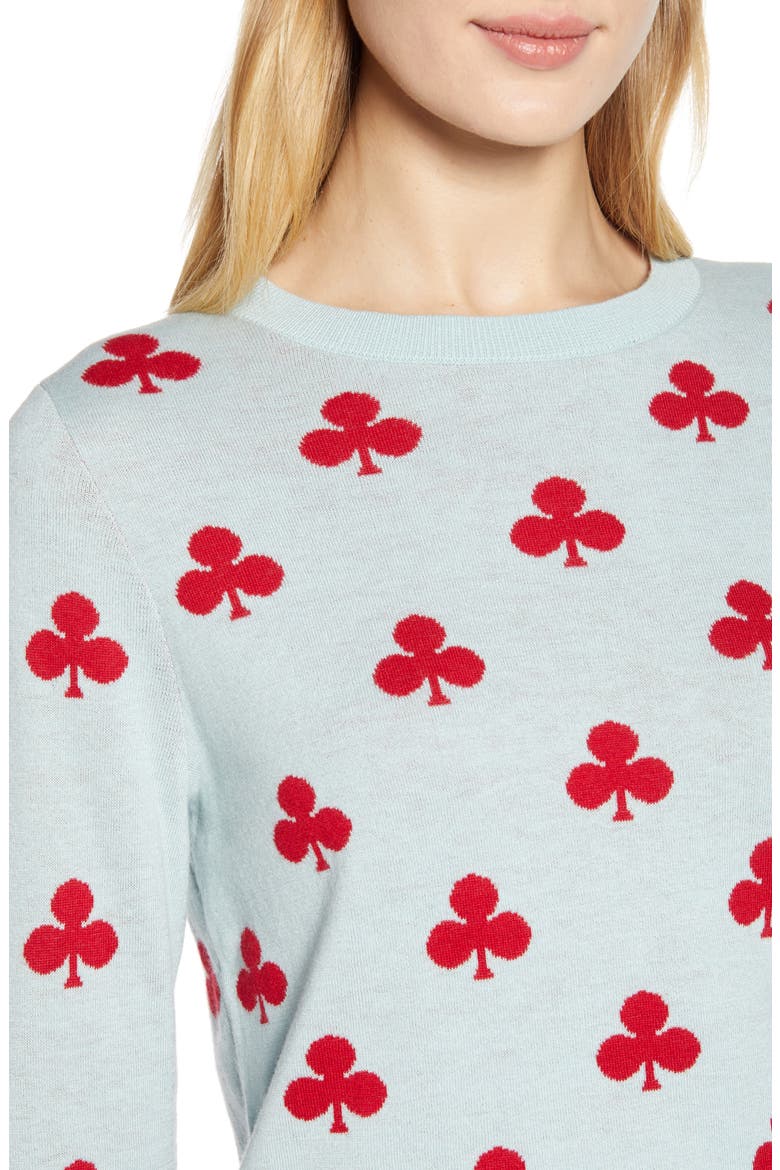 x Atlantic-Pacific Clover Sweater (Nordstrom Exclusive), Alternate, color, BLUE ITS IN THE CARDS PRINT