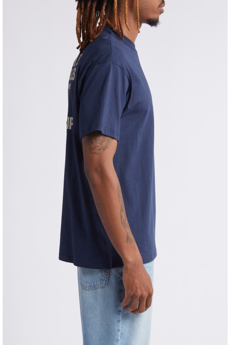 Less Troubles Organic Cotton Graphic T-Shirt, Alternate, color, BLUE WAX