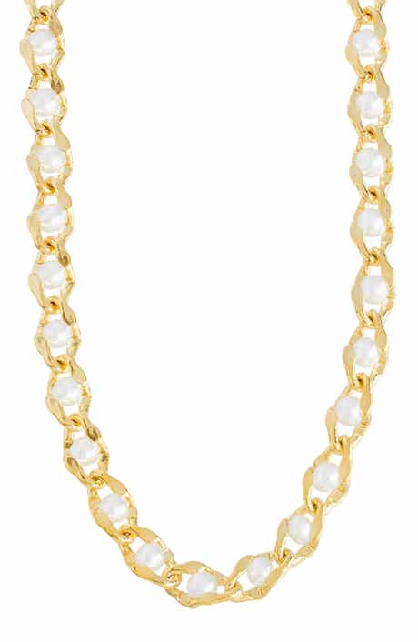 Faux Pearl Chain Necklace