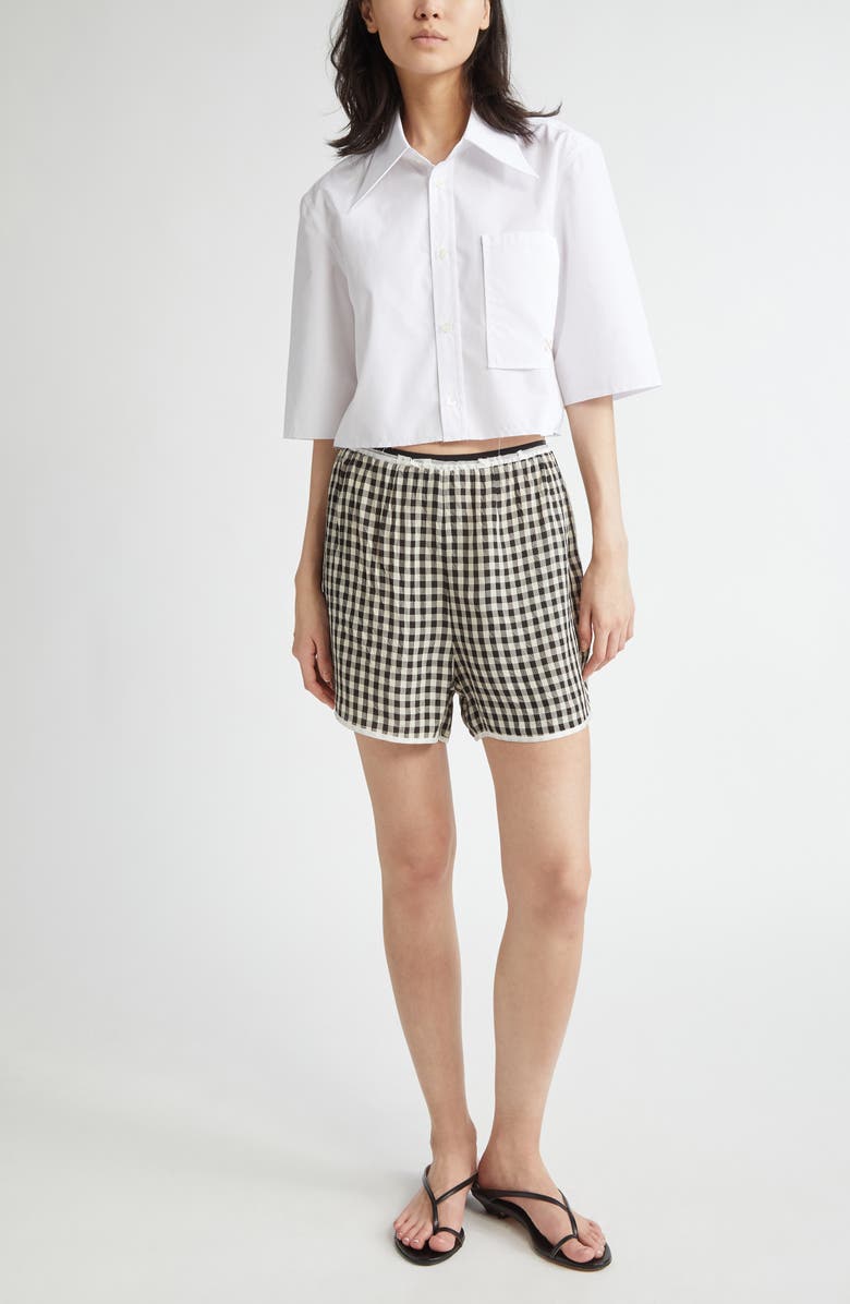 NACKIYÈ Shortcut Point Collar Crop Button-Up Shirt, Alternate, color,