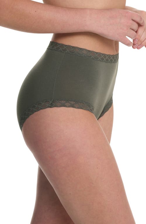 Natori Bliss Stretch Cotton Full Briefs In Green