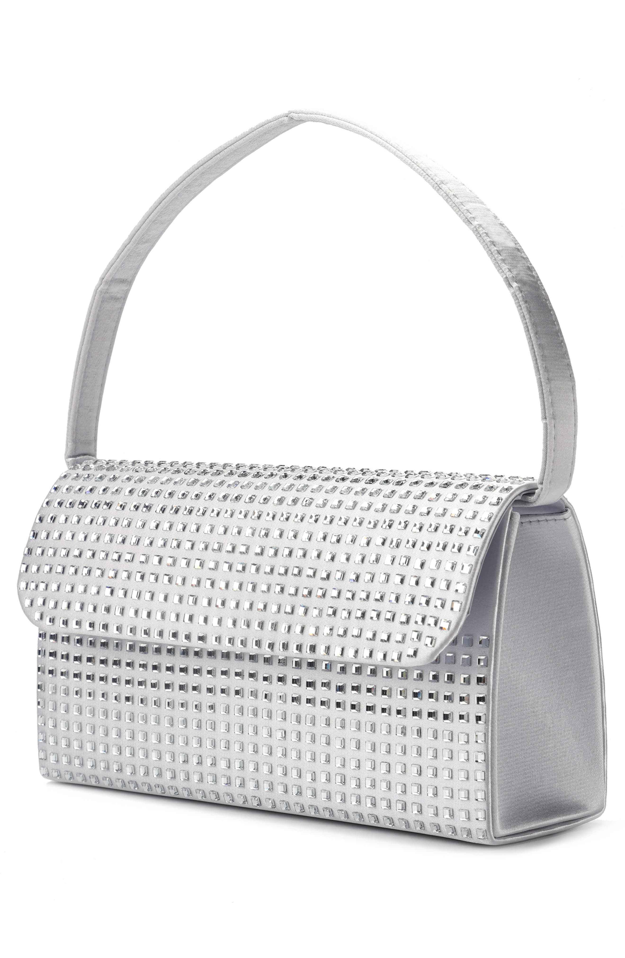 Shana Rhinestone Handbag, Alternate, color, SILVER