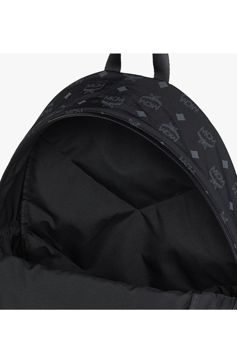 MCM Stark Packable Backpack in Monogram Nylon, Alternate, color, Black