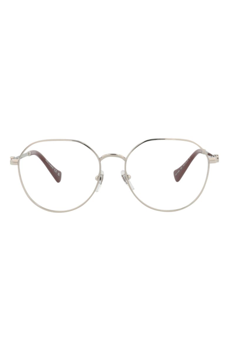 Gucci 54mm Round Optical Glasses, Main, color, Silver Silver Transparent