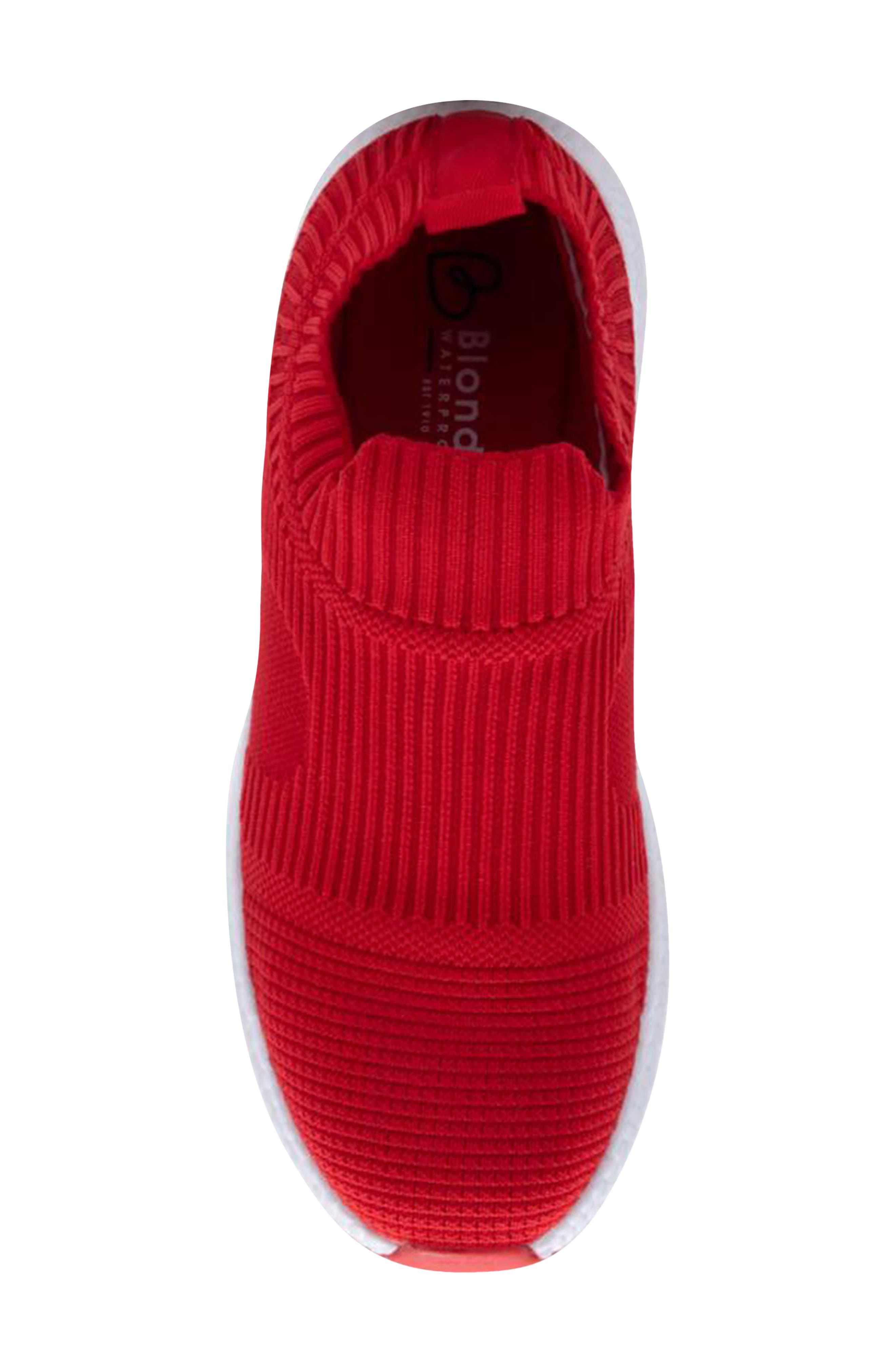 Waterproof Slip On Sneaker, Alternate, color, RED KNIT
