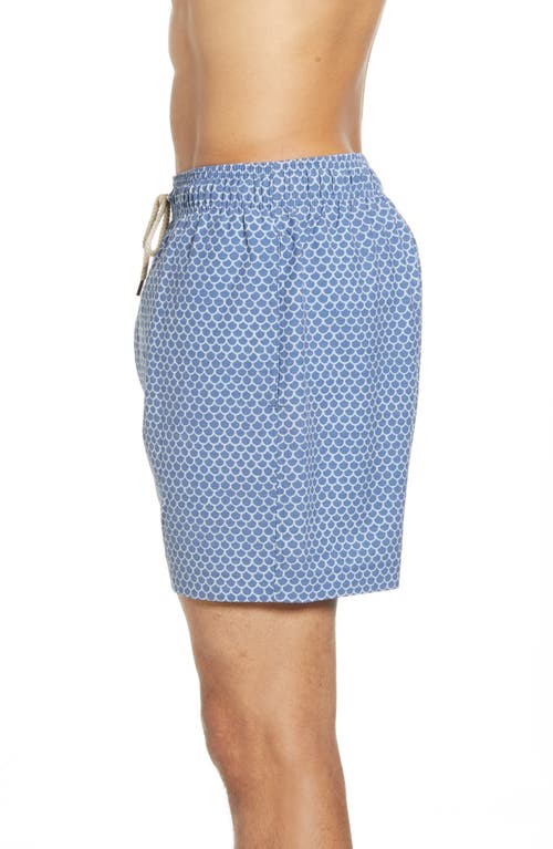 Faherty Scallop Print Board Shorts In Fish Scale Batik