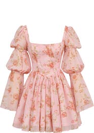 HOUSE OF CB Sancia Floral Print Long Sleeve Minidress