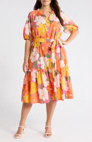 SUGARLIPS Milley Floral Wynette Tiered Midi Dress