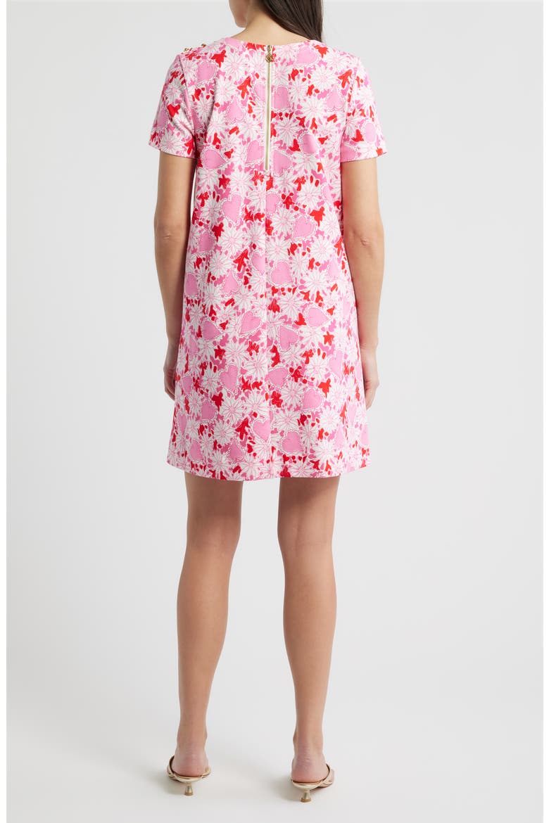 Mattison Floral Cotton Blend Shift Dress, Alternate, color, COCONUT DEAR HEART