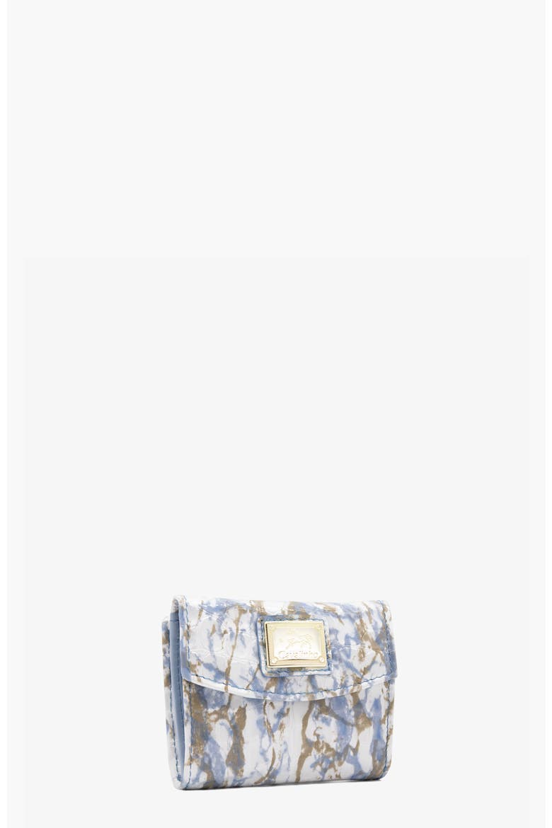 Acqua Bella Mini Patent Leather Wallet 530, Alternate, color, Blue / White