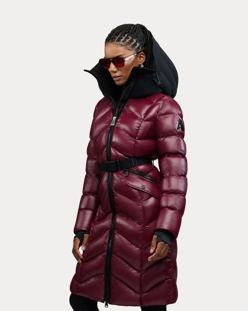 Alpenhaus Bellevaux  Womens Puffer Coat With Adjustable Belt In Burgundy