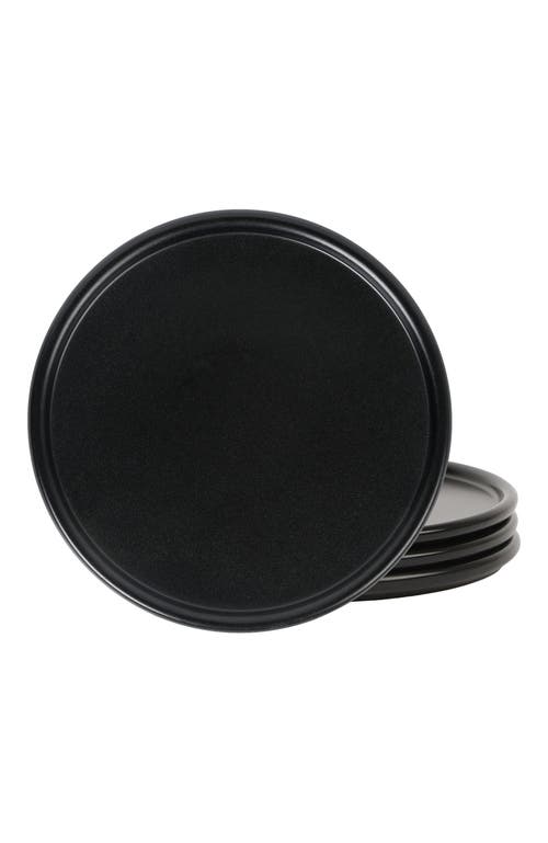 Stone Lain Eden Stoneware 4-piece Dinner Plate Set In Black