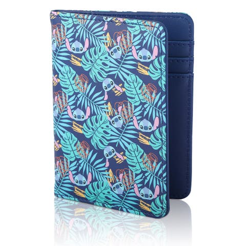 Navy Hawaiian Print Passport Holder