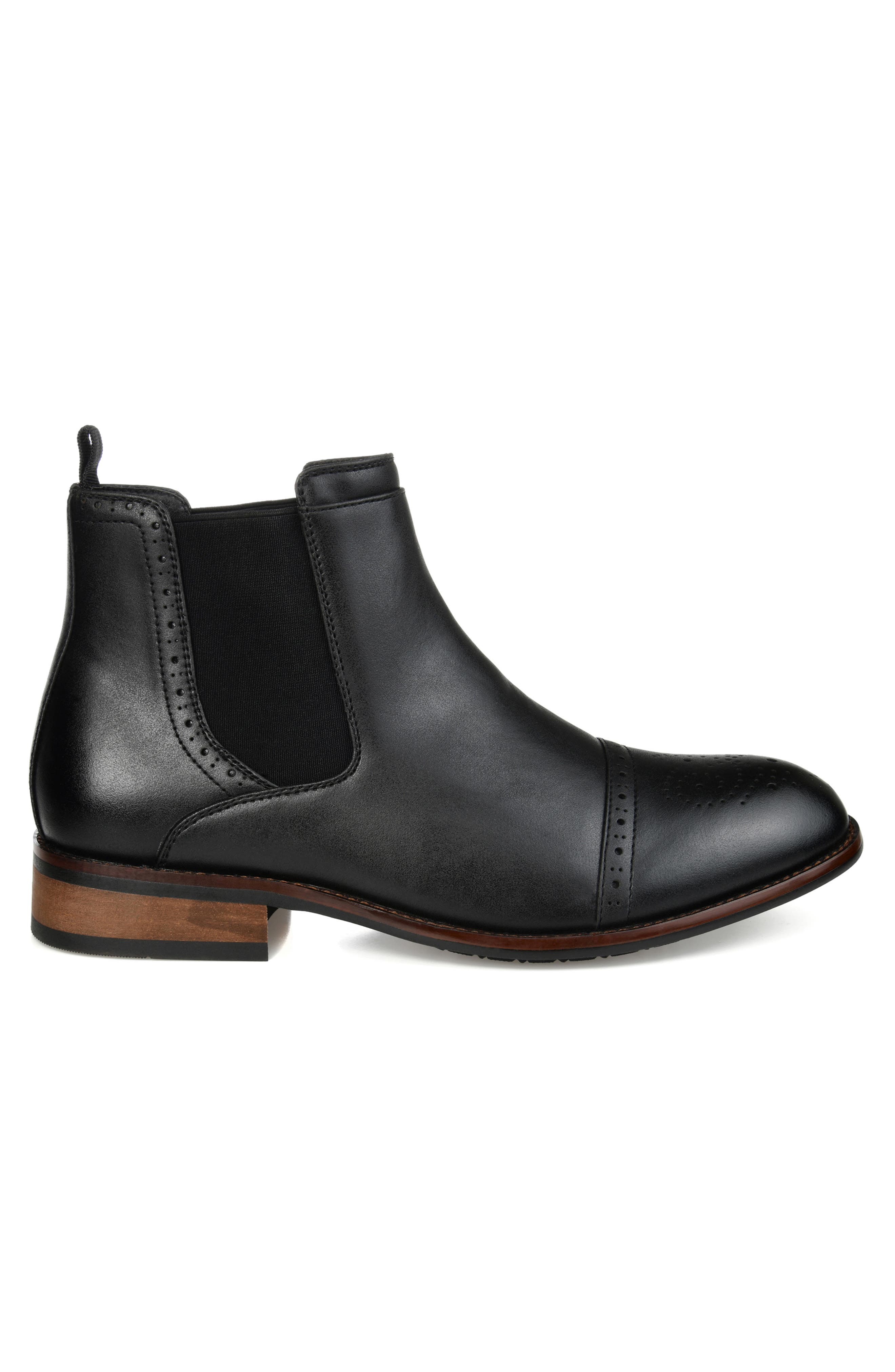 VANCE CO Garrett Cap Chelsea Boot - Wide Width, Alternate, color, Black