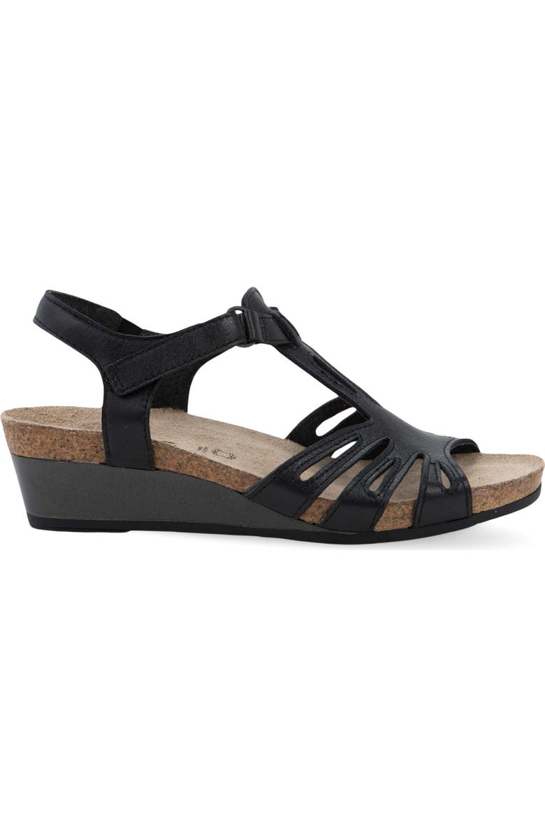 Naot Starlet Wedge Sandal, Alternate, color, Black Leather