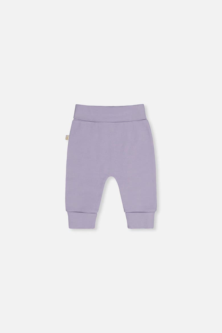 Organic Cotton Foldover Waist Flower Evolutive Pants, Alternate, color, Violet