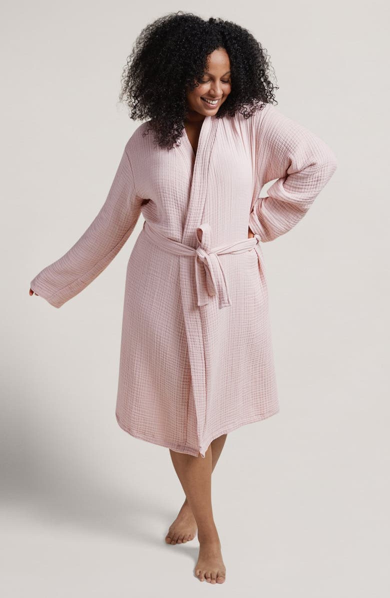 Parachute Cotton Gauze Robe, Alternate, color, Rose