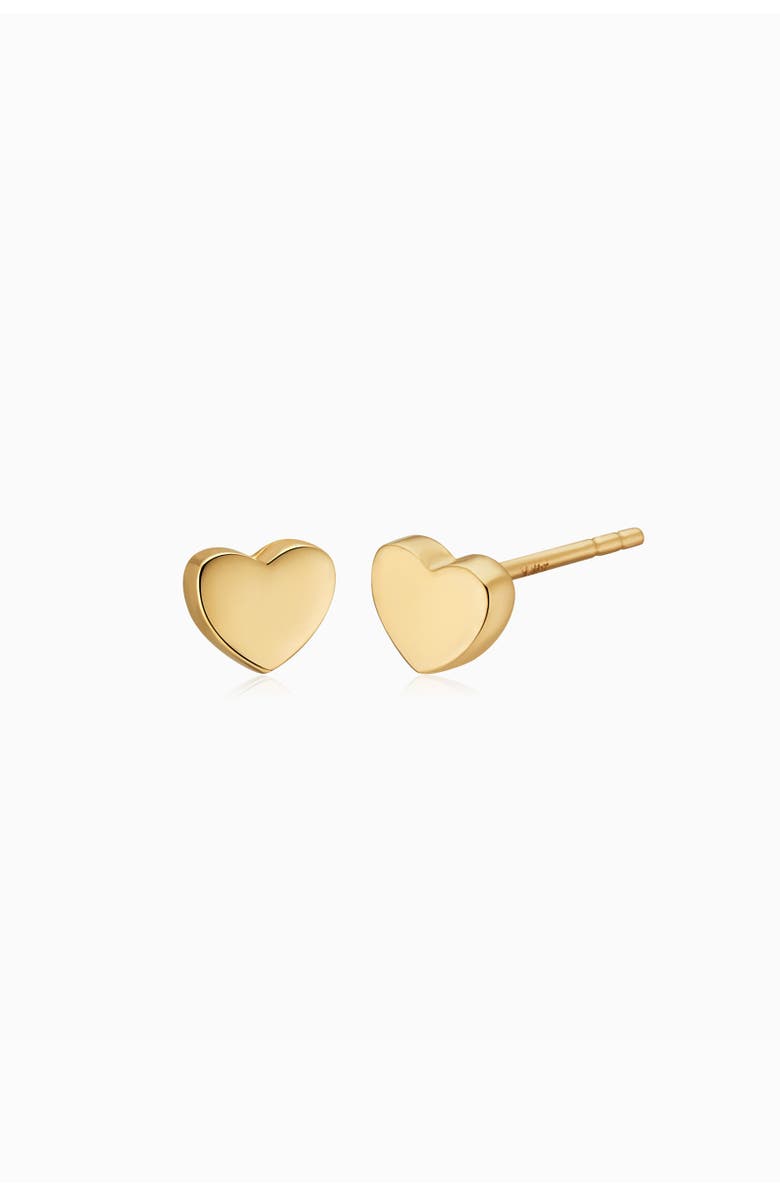 Oradina 14K Gold Sweet Heart Studs, Main, color, Yellow Gold