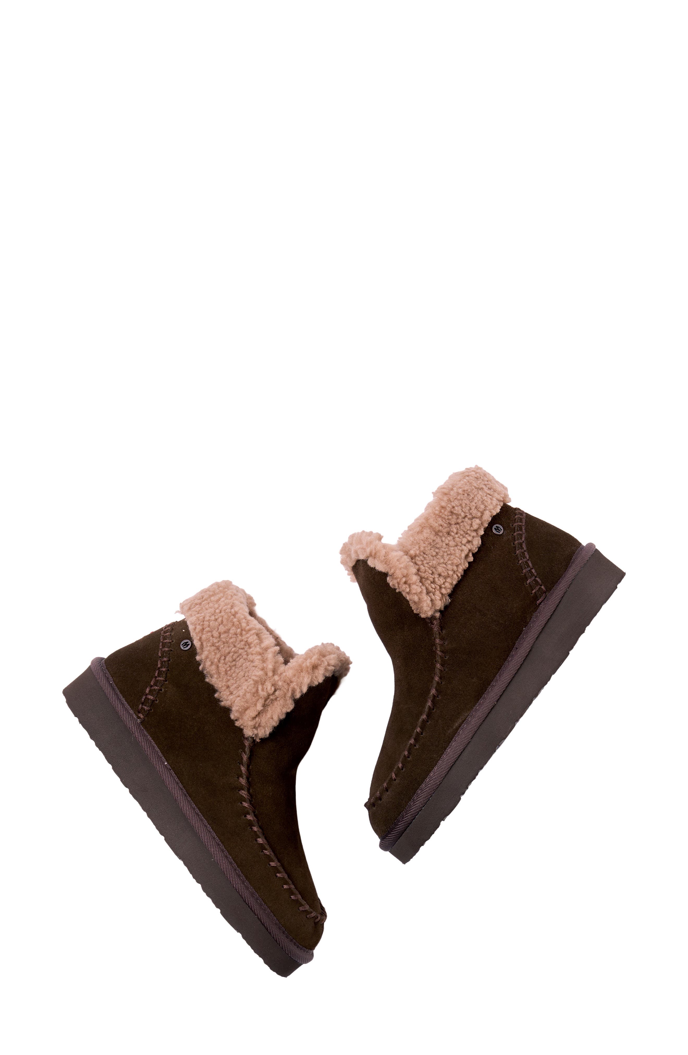 Chandra Faux Shearling Lined Bootie, Alternate, color, DARK CHOCOLATE