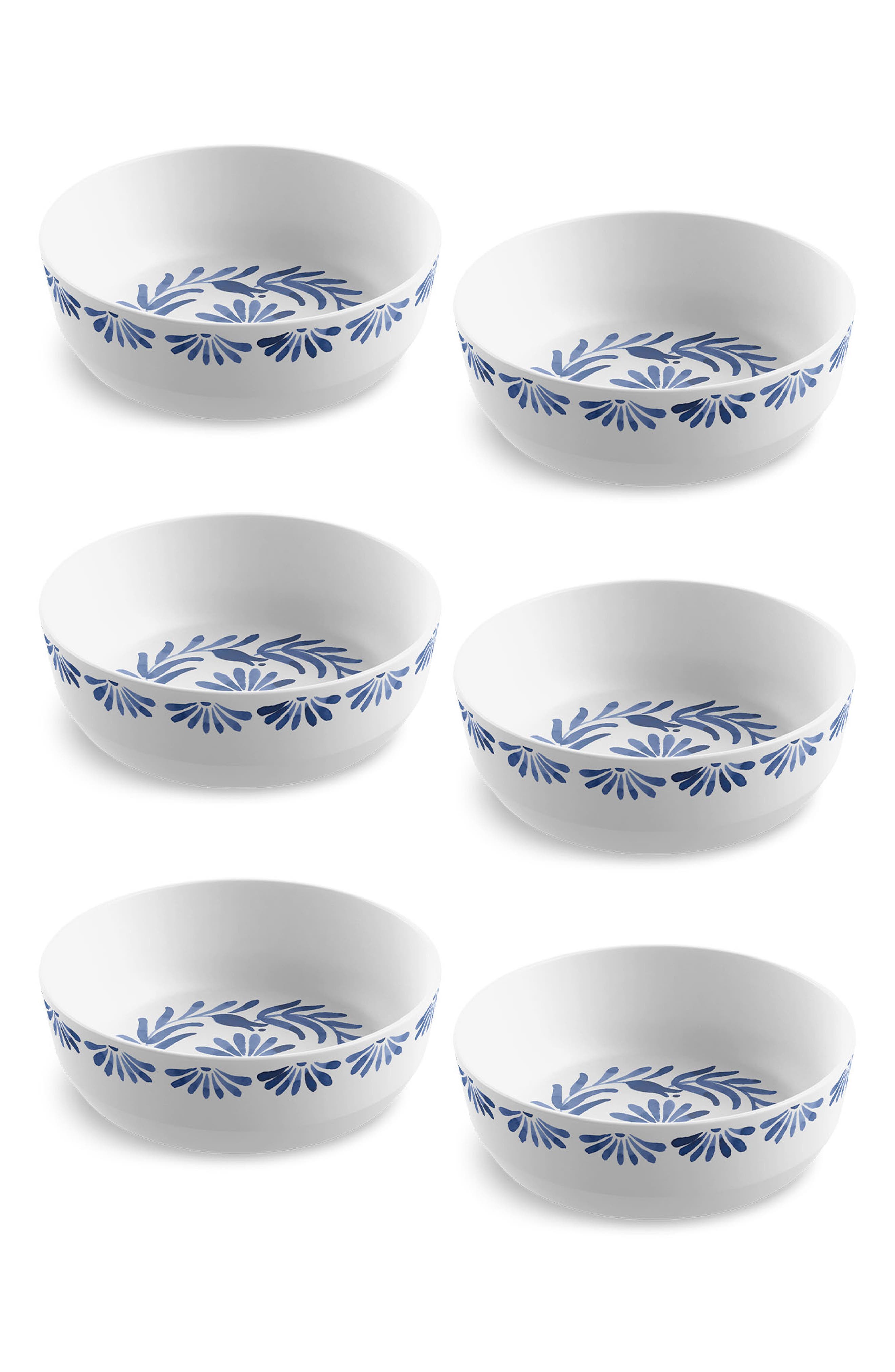 TarHong Set of Six Azul Melamine Bowls