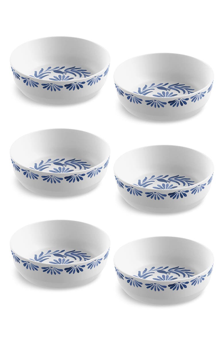TarHong Set of Six Azul Melamine Bowls, Main, color, Blue