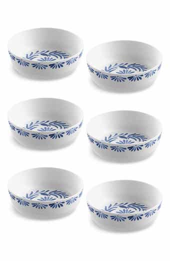 Set of Six Azul Melamine Bowls