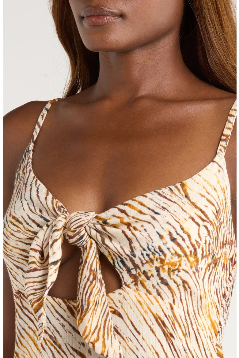 Cutout Tie Front Maxi Cover-Up Sundress, Alternate, color, NEUTRAL SAHARA