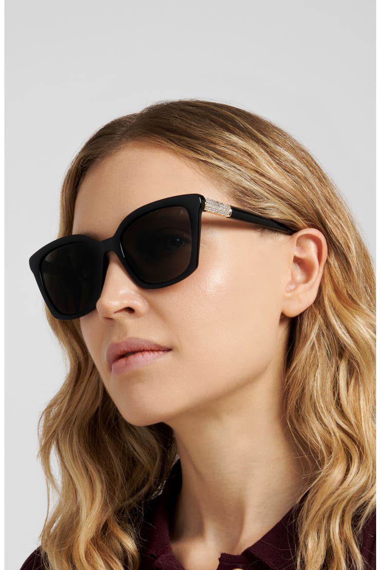 WZN 8032/G/S 54mm Rectangular Sunglasses, Alternate, color, BLACK/ GREY PZ AR