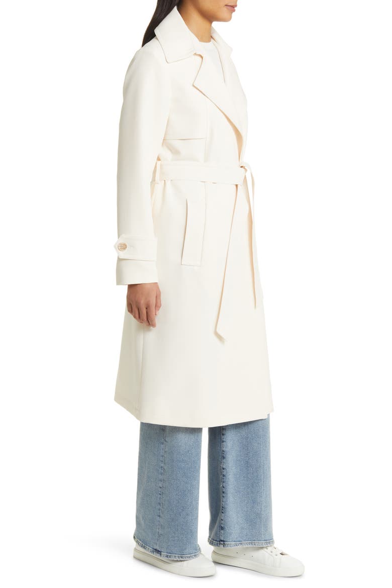 Tie Waist Trench Coat, Alternate, color, LINEN