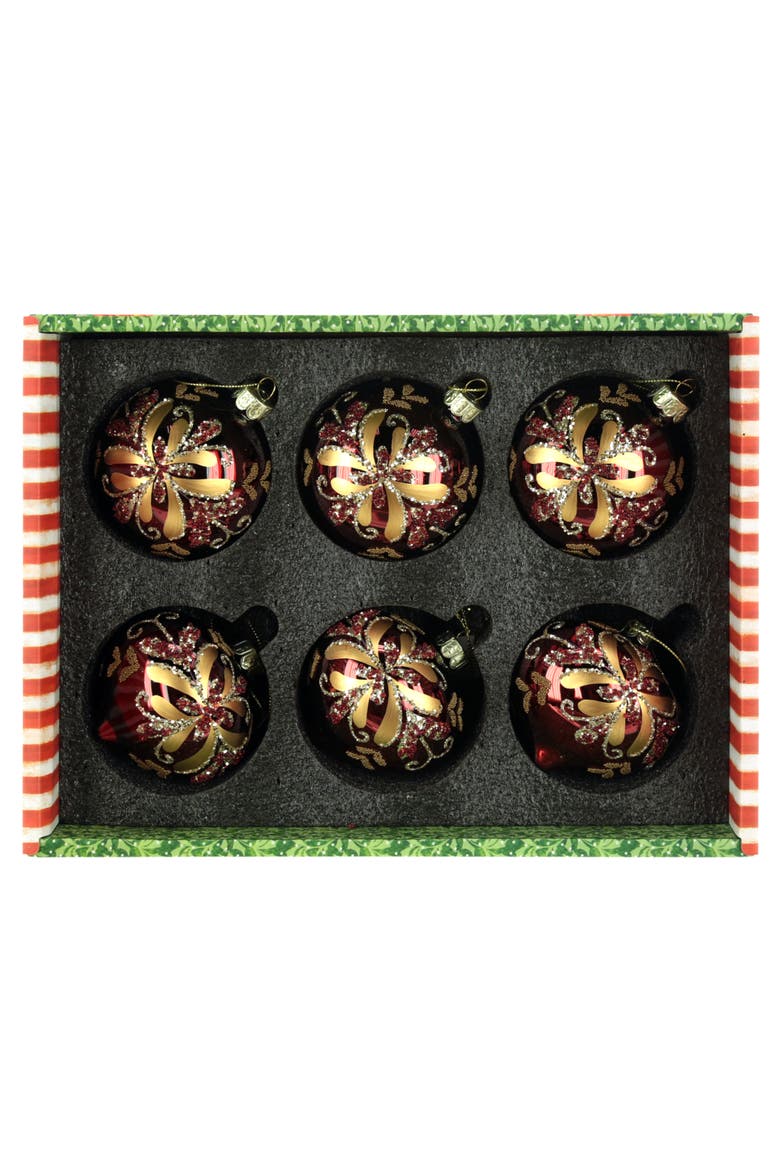 Radiant Bloom Ornament, Box of 6, Alternate, color, Deep Red