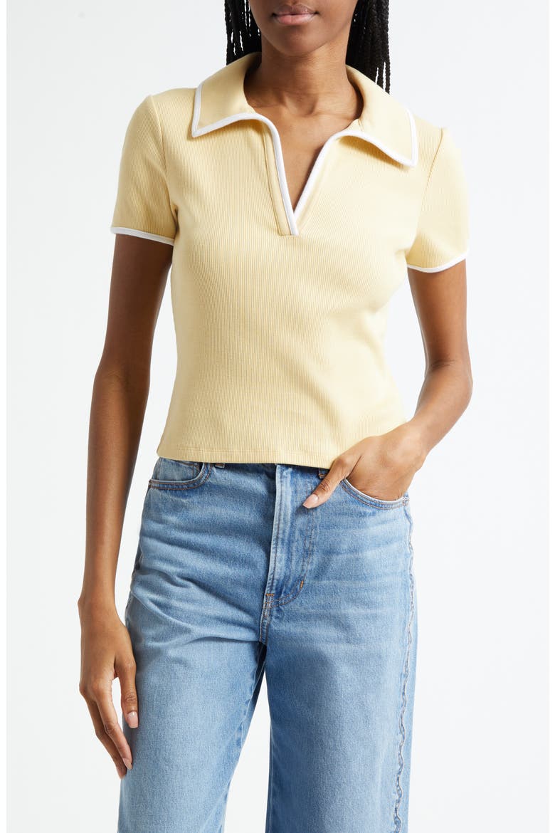 Kearney Contrast Trim Rib Polo, Main, color, CHAMOMILE