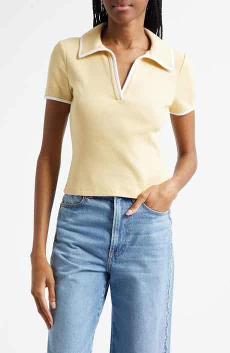 Veronica Beard Kearney Contrast Trim Rib Polo