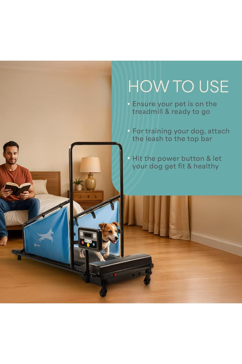 PawRunner Dog Treadmill Indoor Dog Running Machine for Small & Medium Dogs, Alternate, color, Blue