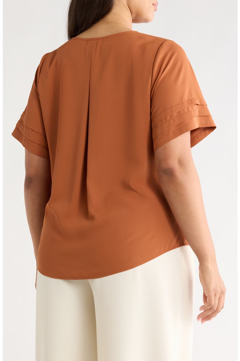 Pleat Popover Top, Alternate, color, CEDAR SPICE