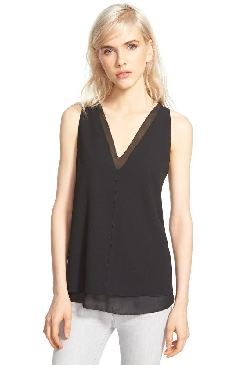 cooper & ella V-Neck Underlay Tank, Main, color, 