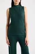 Anne Klein Diamond Quilted Mock Neck Sweater Tank