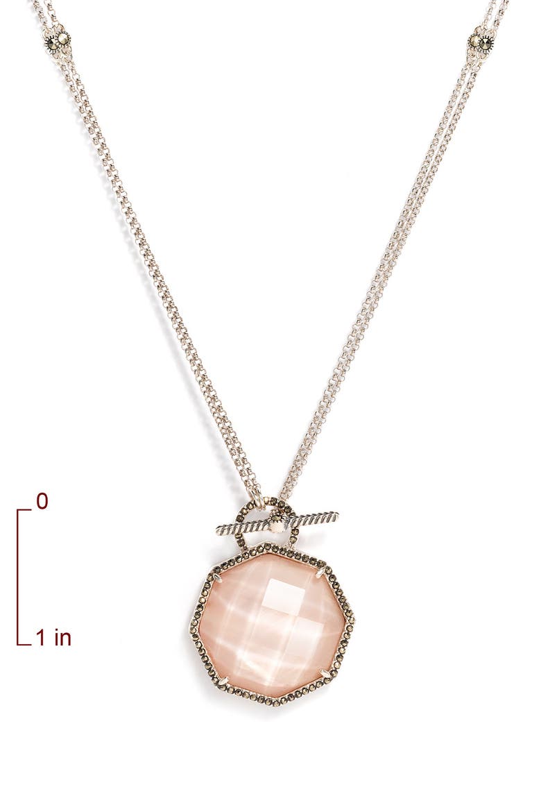 'Medallions' Semiprecious Convertible Necklace, Alternate, color, PINK MOTHER OF PEARL