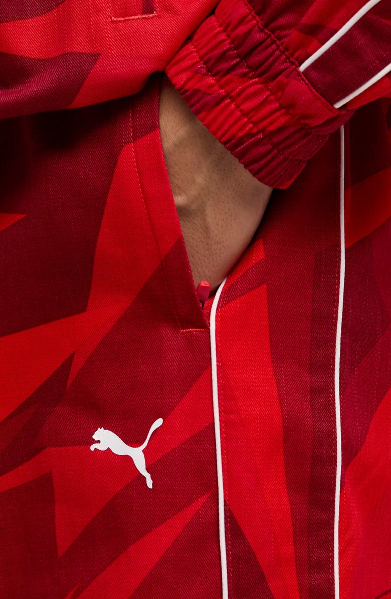 PUMA x Ferrari 20 Years of Red Cotton Twill Pants, Alternate, color, Rosso Corsa
