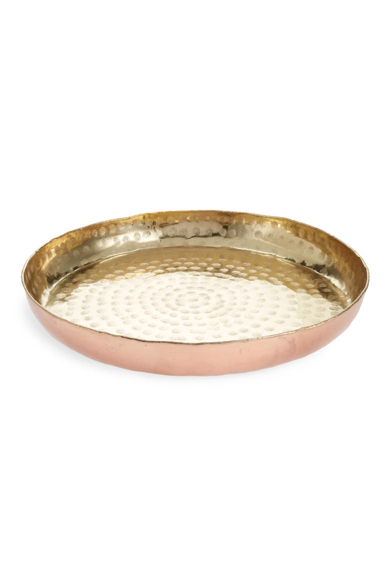 Nordstrom Mixed Finish Metal Tray, Main, color, GOLD METALLIC
