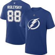 FANATICS Men's Fanatics Andrei Vasilevskiy Blue Tampa Bay Lightning Authentic Stack Name & Number T-Shirt