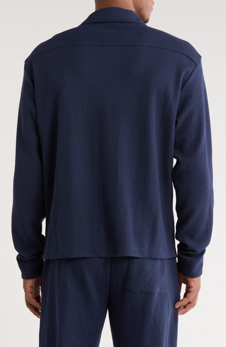 Museum of Peace & Quiet Wordmark Waffle Knit Shirt Jacket, Alternate, color, Navy