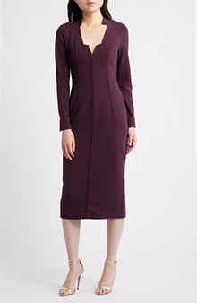 Black Halo Kylah Long Sleeve Midi Dress