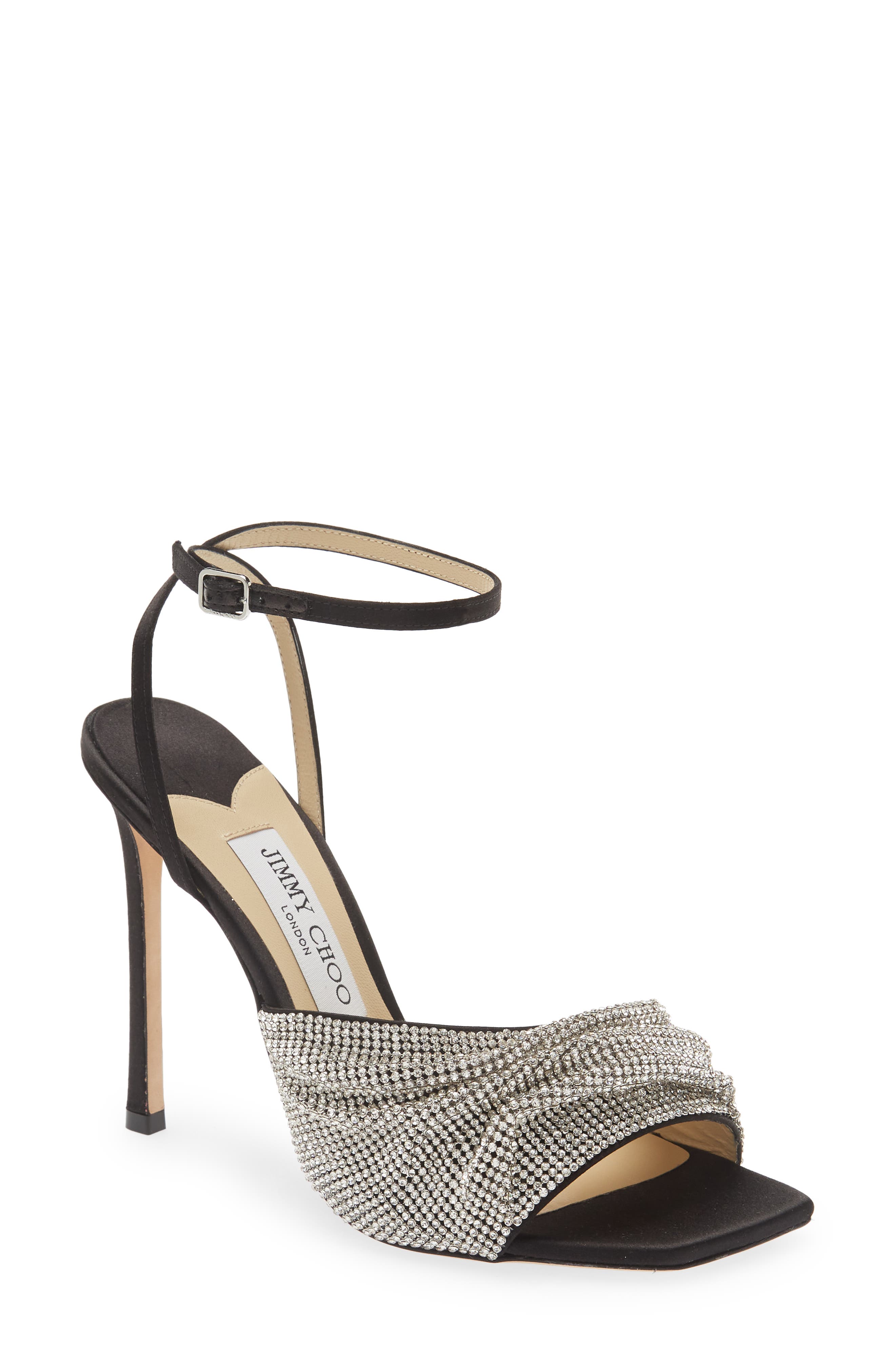 Jimmy Choo Naria Crystal Mesh Sandal, Main, color, 