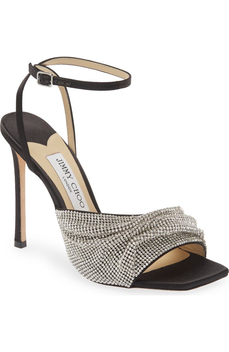Jimmy Choo Naria Crystal Mesh Sandal, Main, color,