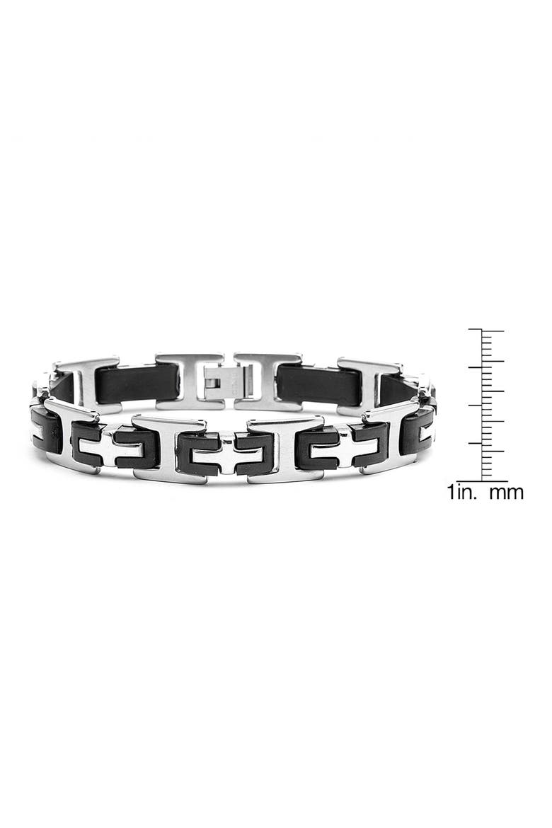 Men's Stainless Steel Link Bracelet, Alternate, color, BLACK
