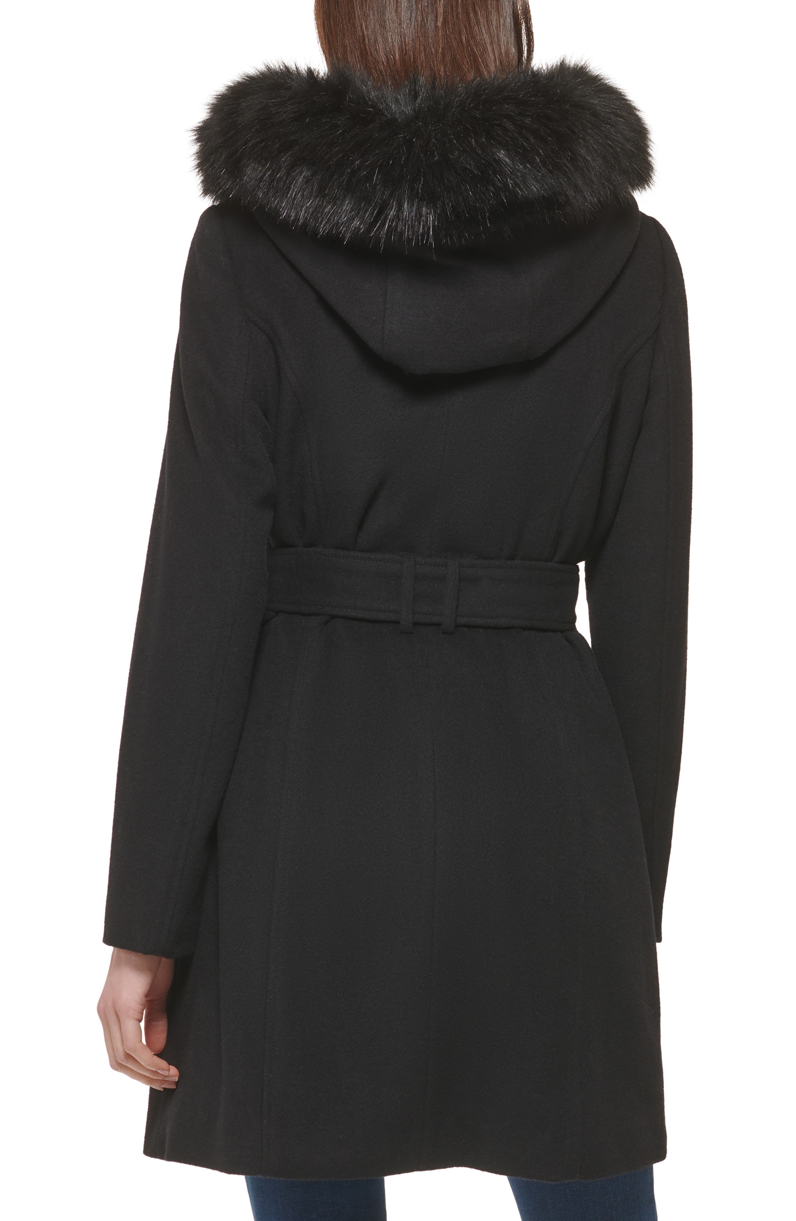 Faux Fur Trim Wool Blend Jacket - image 2