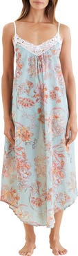 Papinelle Coco Lace Cotton & Silk Maxi Nightgown